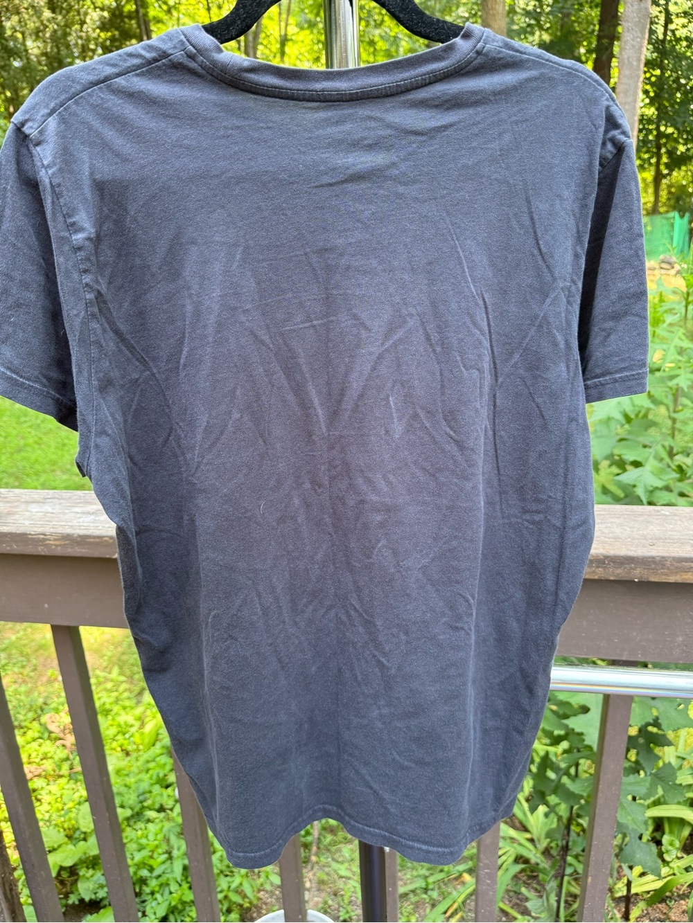 Banana Republic Black Tee with White 'B.REPUBLIC' Stencil - Picture 3 of 3